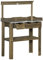 Outsunny Pflanztisch Gärtnertisch aus Holz mit 3 Schubladen Haken verzinkte Metall Arbeitsfläche für Garten Terrasse Verkohlt 78 x 38 x 112 cm