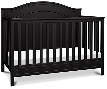 Davinci Charlie 4-in-1 Convertible Baby Crib - GREENGUARD Gold Certified Convertible Crib to Toddler Bed, Daybed, Full-Size Wooden Bed Durable, 4 Adjustable Mattress Heights - Ebony