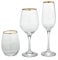 SWEET HOME Set 18 Pezzi Bicchieri in Vetro Trasparente Filo Oro cod.BC02830AU by Varotto & Co.