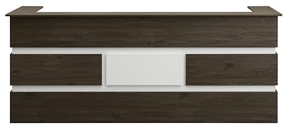 Mares 87 Wood Office Reception Desk Counter & Drawers w/Telescopic Rails & Chrome Handles | Cable Grommet Holes | Option to Add Logo | Front Table Furniture Nail Hair Beauty Salon Spa Restaurant
