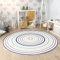 Paco Home Kinderteppich Teppich Kinderzimmer Rund Spielmatte Babymatte Waschbar Bis 30 Grad Sonne Regenbogen Schriftzug Motiv, Grösse:120 cm Rund, Farbe:Bunt 4