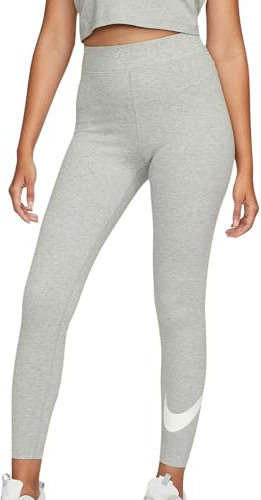 Nike Full Length Tight W NSW NK CLSC Gx HR Tght Swsh, DK Grey Heather/Sail, DV7795-063, XL