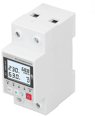 Protector de Energía Inteligente con Monitoreo Remoto Digital Protector de Subtensión WIFI Multifuncional para Protección de Voltaje (Tipo de retroiluminado)