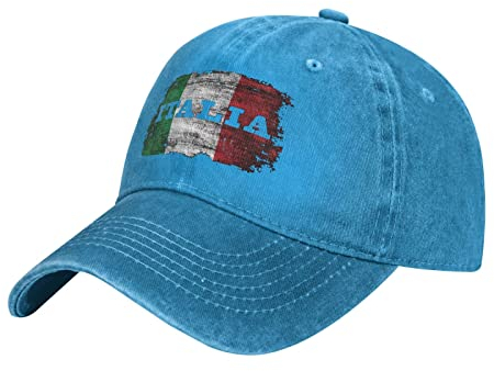 874 Baseballkappe Unisex Italia Italien Italienische Flagge Blau Basecap Verstellbar Baseball Kappe Unisex Dad Hat Für Wandern Vintage Cotton Basecap