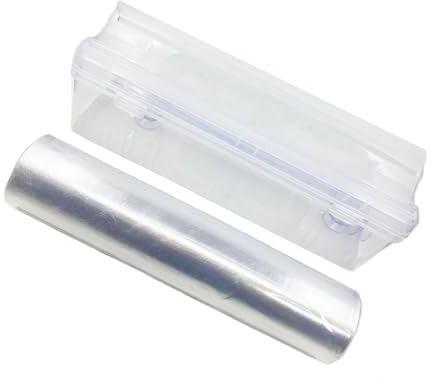 JCAKES Rouleau de film étirable - 30 cm x 3000 cm - Avec dévidoir de film alimentaire, Film d'emballage transparent,Distributeur Film Alimentaire,Coupe-Film Plastique, Film etirable