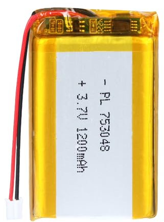3.7 V 1200 mAh Battery 753048 Lithium-Polymer Ion Lithium-Ion Li-Po Battery with 2P-PH Connection with 2.0 mm Pitch