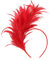 Retro Stirnband Haarreif Feder, 1920s Fascinator Feather Headband, Stirnband 20er Stil, Schwarz Feder Haarreif, 20er Jahre Stirnband Feder, 1920s Feather Headband, Feder Haarreif(Rot)