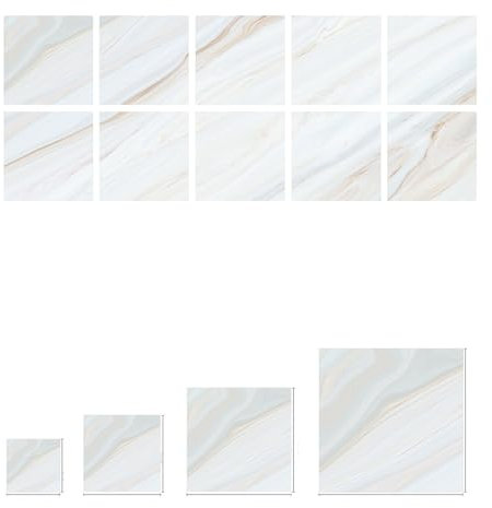 Klebefliesen Küche Weißer Marmor Wandfliese Aufkleber Pvc,Fliesen Folie Klebefliesen Selbstklebendetapete,Wasserdicht Wandaufkleber Für Küche,Schrank, Möbel,Tisch 10X10Cm