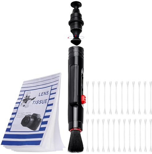 LongZYU Kit Nettoyage Objectif Appareil Photo Nettoyer Camera pour Reflex Numérique Capteur Filtres Téléphones avec 3 en 1 Stylo Nettoyeur Objectif Spéciale Photo Papier de Nettoyage et Coton Tige