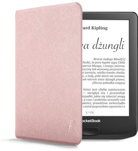 Forefront Cases Étui pour Pocketbook Touch Lux 5 et Lux 4 et HD 3 et Pocketbook Color (Colour) 2020 - Or Rose - Mince et Léger Étui, Fonction Automatique Veille/Réveil Intelligente Coque (Housse)