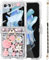FODDOM for Samsung Galaxy Z Flip 6 Case with Ring & Pearl Strap, 3D Handmade Sparkle Stunning Stones Crystal Diamond Bling Glitter Phone Case for Samsung Galaxy Z Flip 6 5G (Pink)