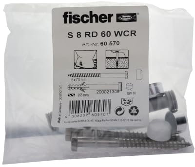 Fischer - Kit de fixation facile - Fixations pour WC vis Ø6 x 65 mm -