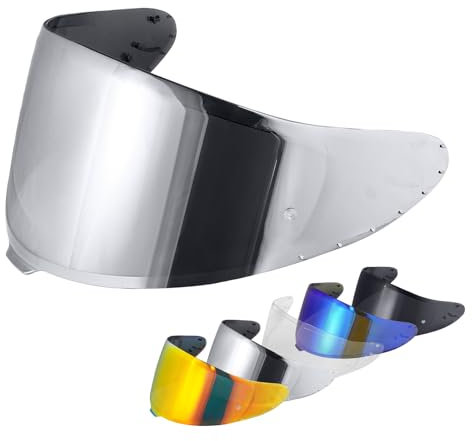 Visiere Casque Moto pour Z8 NXR2 RF1400 RF-1400 CWR-F2 CWR-F2R X15 X-Fifteen,Visière de Casque de Protection Contre Le Vent Moto,Remplacement de lentille de Casque(Argent)