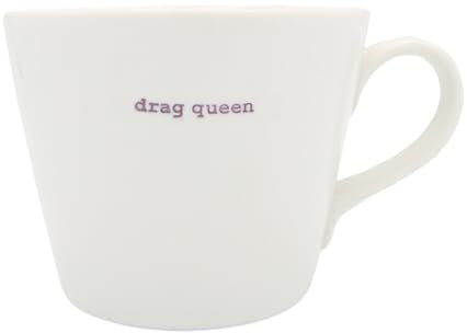 Keith Brymer Jones - Word Range - Standard Ceramic White Mug - Drag Queen (Lilac) - 350ml - Gift Boxed