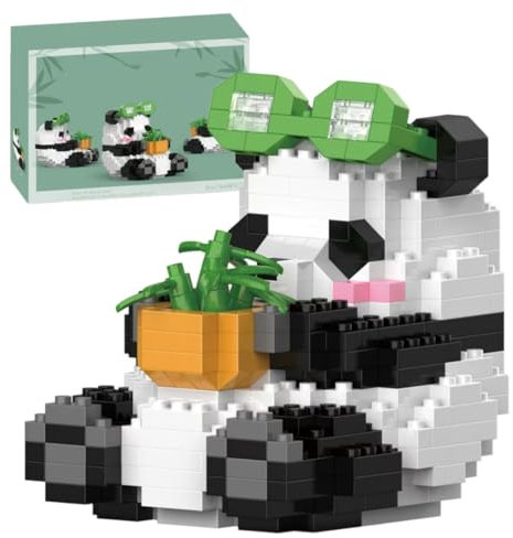 NHPY Bloques de Construcción Panda, Lindos Ladrillos de Animales Panda, Juego de Ladrillos de Construcción, Mini Animales, Regalo para Adultos, niños, para Edades de 9 años en adelante, 348 Piezas