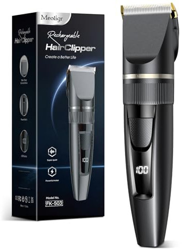 Hair Clippers Men,Professional Hair Trimmer Shaver with LCD Display,Cordless Beard Trimmer Barber Clippers with Ceramic Titanium Blade & Long-Lasting Battery for Men's Haircuts