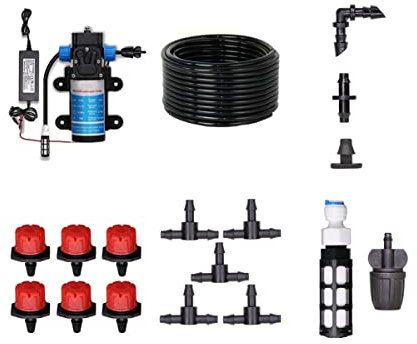 Pompes à eau, pièces et accessoires 45 watts 12v Pompe à eau Système d'arrosage auto-amorce 5-30m Kit d'irrigation automatique avec 110-240v(D)