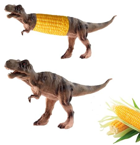 Dinosaur Corn Cob Holders, Stainless Steel Reusable Corn On The Cob Holders, Cute Dinosaur Cob Holder, Barbecue Skewers for Kids, Easy to Clean, for BBQs, Picnics & Family Dinners