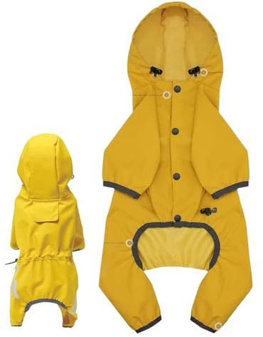 Ancsttu Veste Imperméable pour Chien,Protection Étanche Vêtements pour Chiot | Imperméables pour Chien avec Capuche | pour Hiver Noël Halloween Neige Randonnée Chasse Thanksgiving Extérieur
