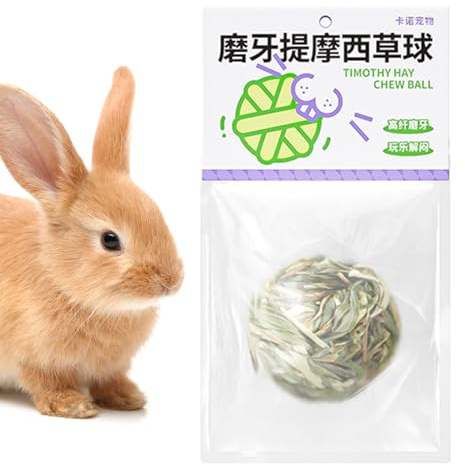 Kaninchen-Kauspielzeug, natürliches essbares Grasspielzeug, rollende Heubälle für Kaninchen, sicherer Bio-Kleintiersnack, lustiges interaktives Spiel, Zahnknirschhilfe, -Kauzubehör für Hamster