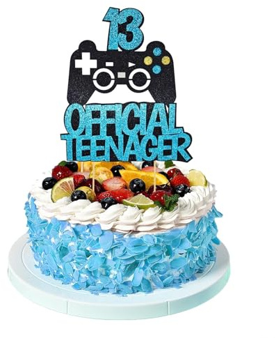 13.Geburtstag Tortendeko, Videospiel Tortendeko | 13 Official Teenager Happy Birthday Videospiel Torten Deko, Spielkonsolen Kuchen Dekoration für 13 Jahre Jungen und Mädchen