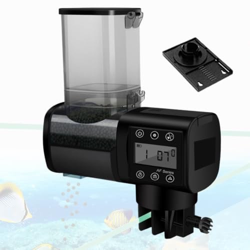 500ml Futterautomat Aquarium, mit Großem LCD und Programmierbar Futterautomat mit Timer, Große Kapazität, für Aquarium und Teich für Holiday