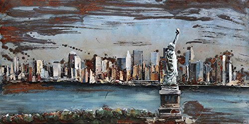 Vintage-Line Handgefertigtes Metallbild NYC ca. 120x60 cm Kunst Bild 3D-Optik Wandbild