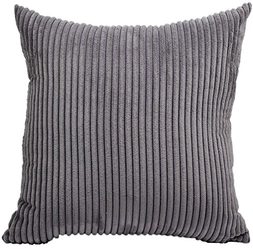 FEILEAH Kissenbezug Kopfkissenbezug Weicher Plüsch Kissenhülle Corduroy Quadrat Pillowcase Reine Farbe Sofakissen Sitzkissen Schlafzimmer Zuhause Dekorative Auto Zierkissenbezüge,Grau,70X70