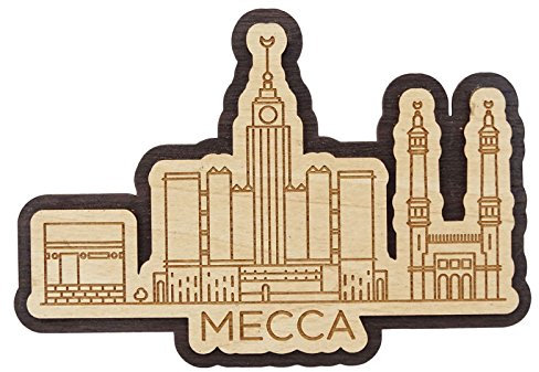Printtoo Gravierte Holz Dekorative Mekka Saudi-Arabien Denkmaeler Souvenir Kuehlschrankmagnet