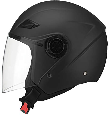 Jethelm Helm Motorradhelm RALLOX 702 matt schwarz mit Langvisier Größe L
