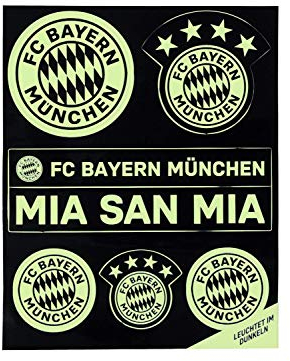 FC Bayern München Leucht Aufkleber-Set Logo mia san mia