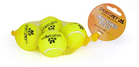 SPORTSPET TENNIS Balls for Dogs (Tennis Puppy, 4 pack), Yellow, One Size