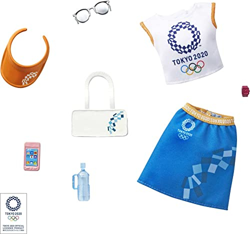 Barbie GJG35 - Fashion Modeset,T-Shirt, Rock und 6 Accessoires Puppen