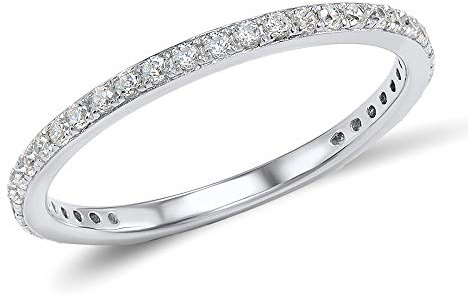 namana Schmaler Sterling Silber Ring für Damen. Bunter Ring mit Zirkonia-Edelsteinen. 925 Sterlingsilber Ringe für Frauen mit farbigen Steinen