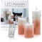 LED Universum - LED Acryl Glitzerkerzen Set „Liza“, 13,5 cm | 17 cm | 24 cm, inkl. IR-Fernbedienung & Timer, Batteriebetrieben je 3 x AAA (nicht inkl.) (3er Set Rot)