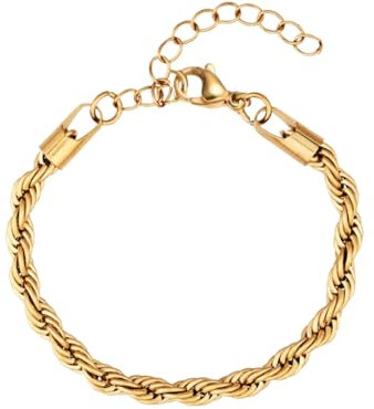 1970. Gold Rope Bracelet, Gold Rope Chain Bracelet, Gold Twist Chain Bracelet, Gold Chain Bracelet, Dainty Gold Rope Bracelet,e