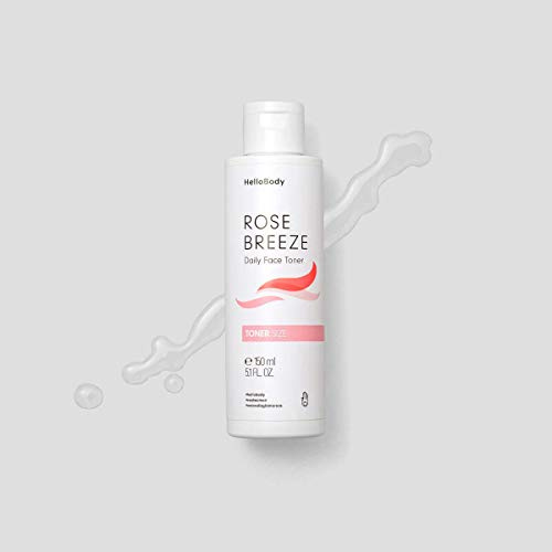 HelloBody Rose Breeze Gesichtstoner (150 ml) – Gesichtsreinigung mit Rosenwasser und Süßholzwurzel-Extrakt – Beruhigendes, feuchtigkeitsspendendes Gesichtswasser für Mischhaut und fettige Haut