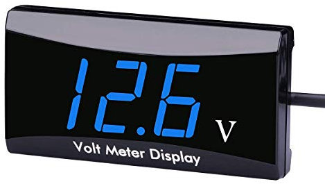 DollaTek Voltmeter Digital Voltage Gauge with LED Display Panel Meter for DC 12V Car Motorcycle - Blue font