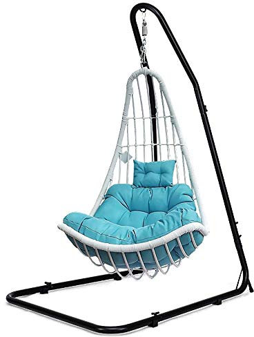 Hängesessel Gestell Stabiler Metall Hängemattenständer für Hängesessel, Schaukeln, Indoor/Outdoor: Hängematte Nicht im Lieferumfang enthalten, Max. Belastung 120kg (L- Form 200cm)
