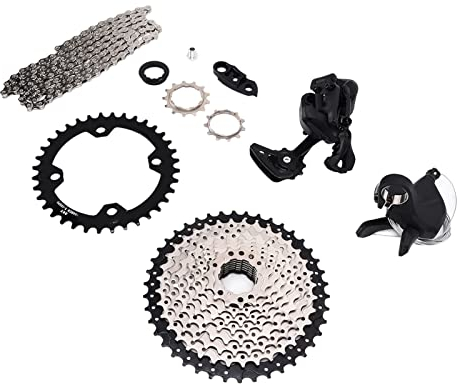 A7 1x10 Speed Shifter Schaltgruppe, Kettenführungsnut Aluminium Schalthebel Große Lagerrolle A7 Mountainbike 1x10 Speed Group Set für Mountainbike