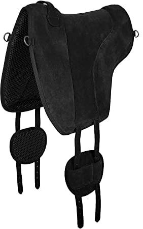 A&M Reitsport Reitpad aus Leder, Bareback Pad, baumloser Sattel 1106, Neu, Farbe:Schwarz