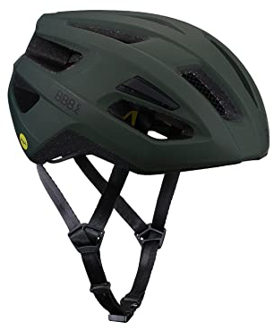 BBB Fahrradhelm für Erwachsene, Mountainbike und Rennrad, MIPS Sicherheitsschutz, leichtes abnehmbares Visier, Dune 2.0, Reisetasche, BHE-22T, L (58-61 cm), Matt Olivgrün, L (58-62cm)