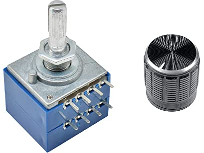 Rotary Potentiometer log Alpen Rh2702 Audio Volumensteuerung Pot Stereo W Lautheit L mit Potentiometerknopf Dia 6mm Shaf,50K Ohm
