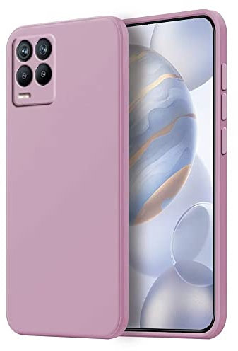 HONLEN Funda Compatible para Realme 8 / Realme 8 Pro Case, (6.4 Inches) Líquida TPU Silicona Cover con Anti-Rasguño, Cáscara Suave Cubierta Hierba púrpura