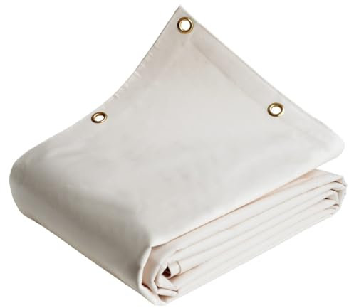 Tecplast Bâche pour Carport 4x4 m LP640CP Blanc Crème - Garantie 8 Ans - Toile PVC étanche pour abri de Voiture