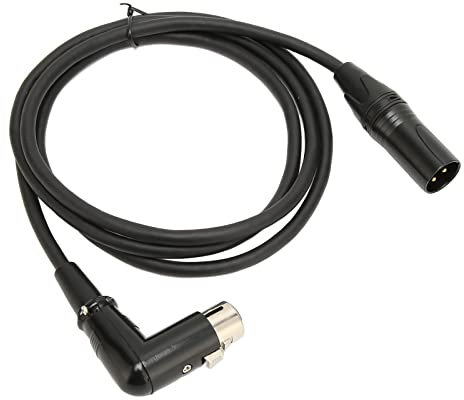 Cable de Micrófono XLR Macho a Hembra, Adaptador de Cable de Sonido XLR Hembra Profesional de 3 Pines Recto Macho a ángulo Recto, para Escenario, KTV y Cine en Casa, 1,5 M/4,9 Pies