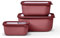 Mepal - Multischale Cirqula Rectangular Set 3-teilig - Vorratsdosen mit Deckel - Geignet als Aufbewahrungsbox, Kuhlschrank, Gefrierschrank & Mikrowellengeschirr - 750 ml, 1500 & 2000 ml - Vivid Mauve