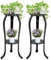 Cre Cra 2 Niveaux Supports de Pots de Fleurs,Support pour pot de fleurs,Support Plantes Noir,Étagère Plantes Blanc pour jardin,Support pour plantes d'intérieur&extérieur,support de plante Métal