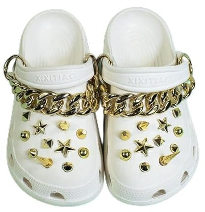 WEIDU Metall DIY Croc Charms Designer Mode Nietenkette Garten Schuhschnalle Vintage Punk Croc Zubehör