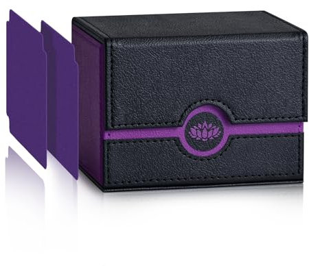 UAONO MTG - Caja de cartas para intercambiar, caja de mazo Commander de carga lateral para más de 120 tarjetas con funda, caja de almacenamiento de tarjetas de piel sintética para tarjetas mágicas